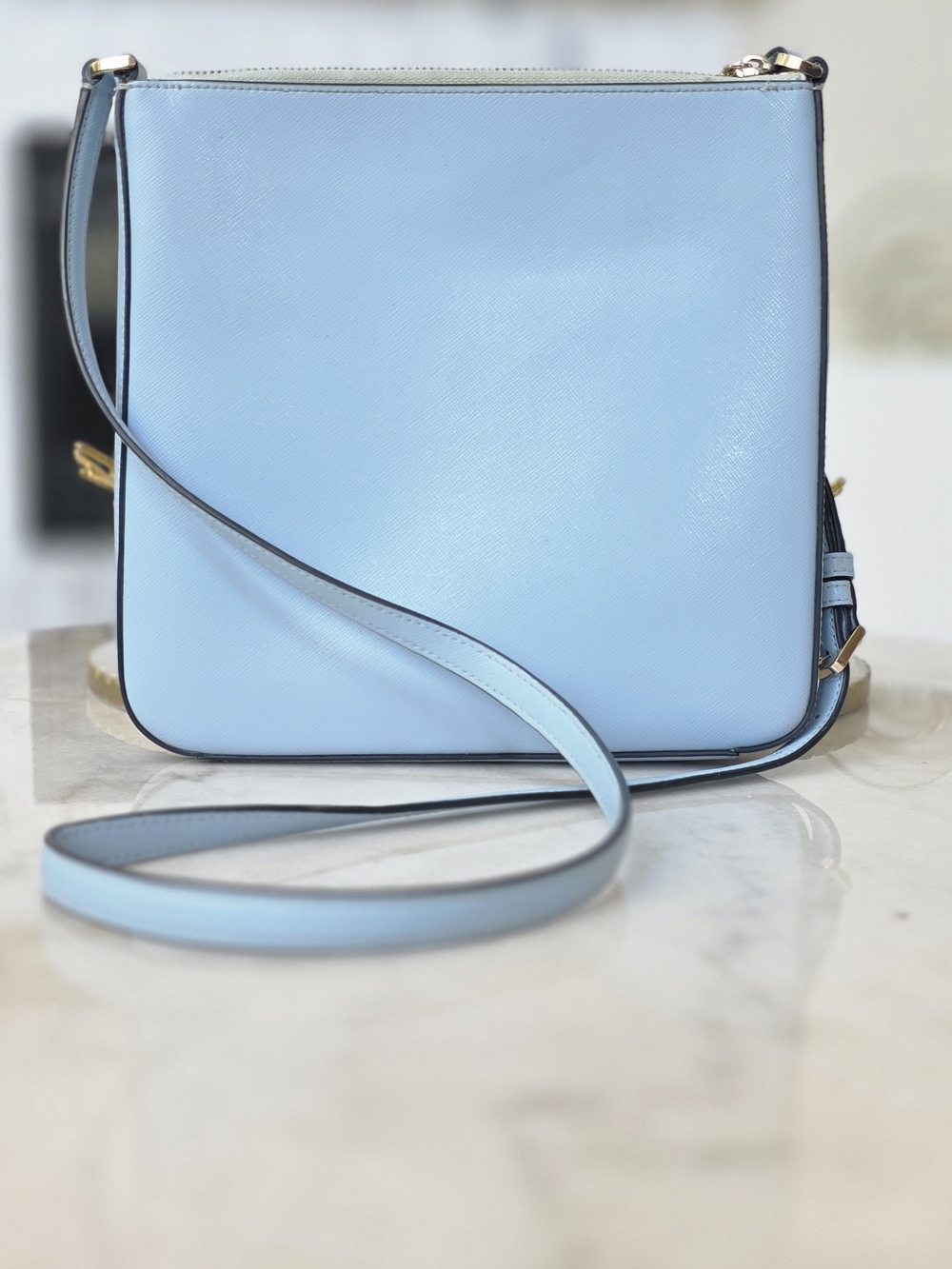 Kate Spade Sadie North South Crossbody Bag Celeste Blue Saffiano Leather. - Picture 2 of 10
